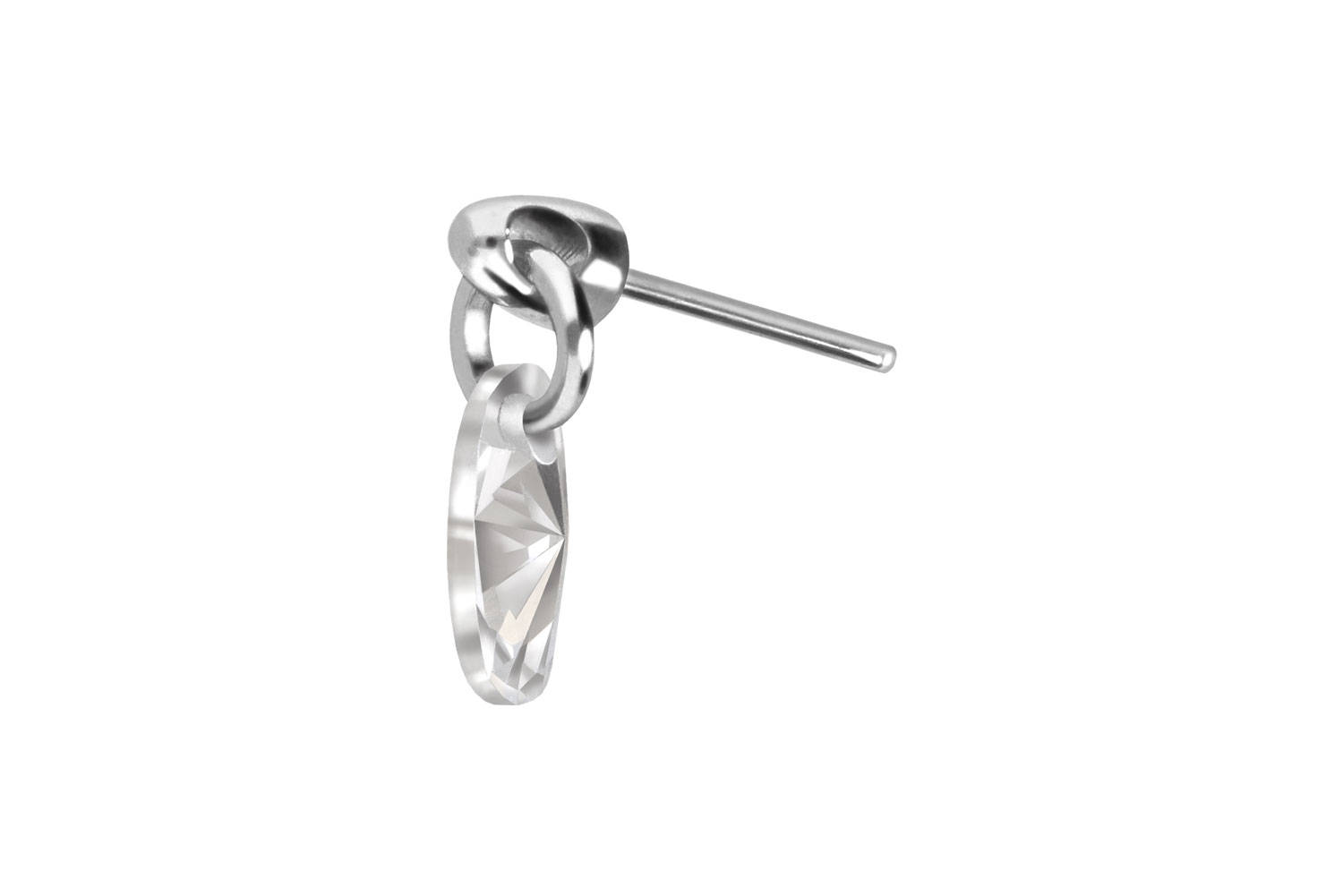 Titan Aufsatz mit Push Pin KRISTALLOVAL von Piercingline